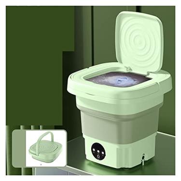 Imagem de Poderosa portátil pequena máquina de lavar nova mini máquina de lavar dobrável portátil dormitório doméstico meias máquina de lavar (cor: verde exército)