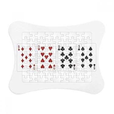 Imagem de Moldura de quebra-cabeça com estampa de clube de diamante com 9 corações, enfeite de quebra-cabeça