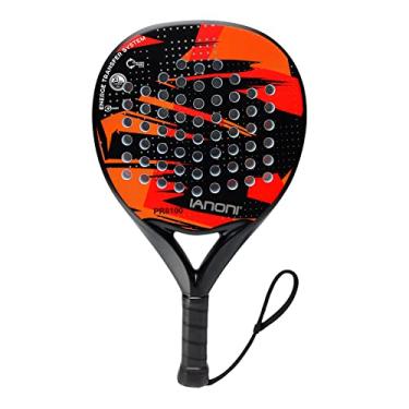 Imagem de Raquete de padel com superfície de fibra de carbono com memória EVA Flex Foam Core raquetes de tênis de padel leves (vermelha)