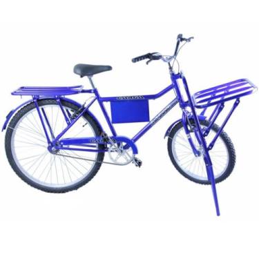 Imagem de Bicicleta De Carga Com Bagageiro Aro 26 Cor Azul - Dalannio Bike