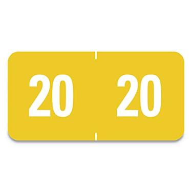 Imagem de Etiquetas Smead ETS Codificadas por Cores para Ano Final, 2020, 1/2" A x 1" L, Amarelo, Pacote com 250