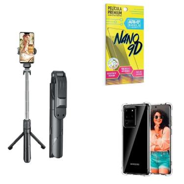 Imagem de Kit Tripé De Selfie + Capinha Samsug S20 Ultra + Película 9D