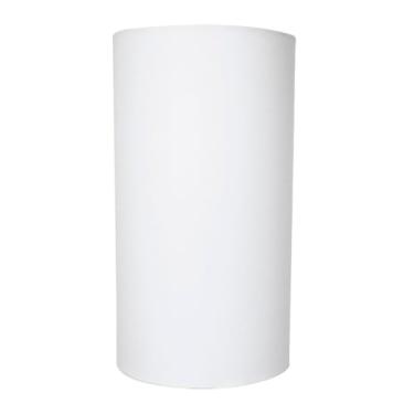 Imagem de Cúpula de Abajur Cilindrica Comprida 40cm x 15cm Tecido Algodão Revestimento em Acetato Encaixe Nacional 3,5cm (Branco)