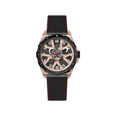 Imagem de OBLVLO designer masculino esqueleto dial pulseira de couro relógio automático gent 316l aço luminoso à prova dwaterproof água mecânico clássico relógio de pulso CAM (CAM-TGB)