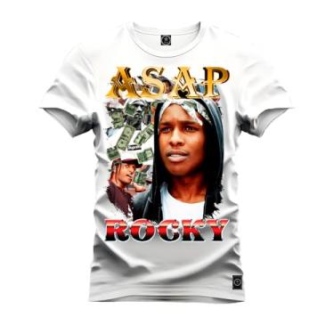 Imagem de Camiseta Unissex Algodão Macia Premium Estampada Asao Rock Dolar Branco P
