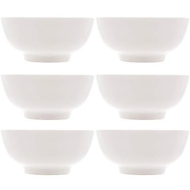 Imagem de Conjunto 6 Tigelas Brancas de Porcelana 540ml Bowls Lyor Clean para Sopas Caldos Saladas