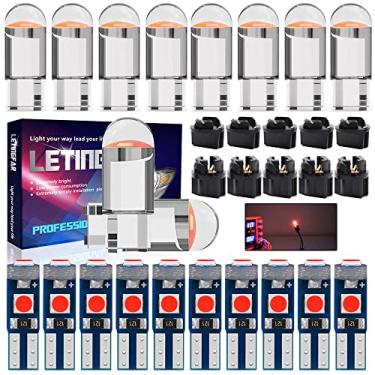 Imagem de 194 lâmpadas de LED T5 para painel de luz K, pacote com 30, com soquete de instrumentos para cluster de instrumentos e lâmpadas de LED para substituição para carro, mapa e porta, cortesia (vermelha)