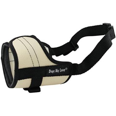 Imagem de Focinheira ajustável para cães 6 tamanhos bege (GG: 30,48 cm - 38,1 cm Circunferência do focinho.)