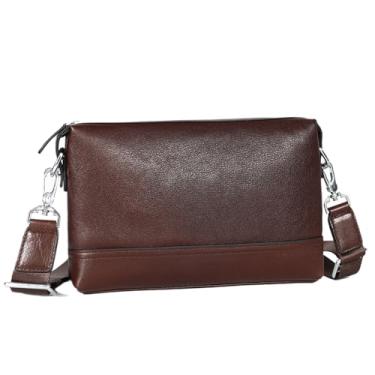Imagem de Balidiya Bolsa transversal de couro genuíno para homens, bolsa de ombro, bolsa mensagei...