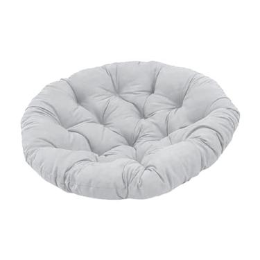 Imagem de Fenteer Almofada de Assento Redonda para Cadeira de Jardim, Design Ergonômico, 15,7 Polegadas, Cinza claro, Tamanho real