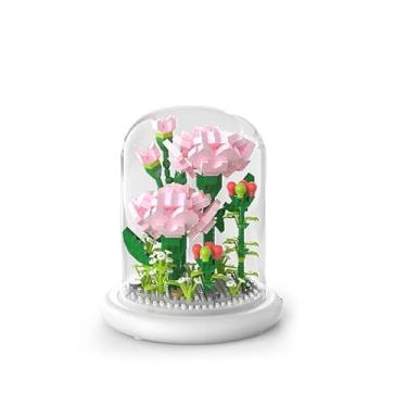 Imagem de Bloco De Montar Flor Na Cúpula Com Led | Bloco de Construção Flores Artificiais Led | Blocos de Construção Botânicos Mini Peças (M1091-770pcs)