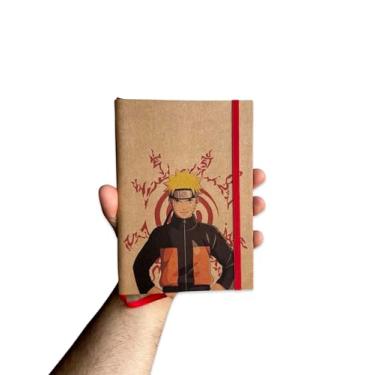 Imagem de Sketchbook Caderno Naruto com Elástico e Marca Página Aquarela (G (14x20cm), Branco 80 Páginas)