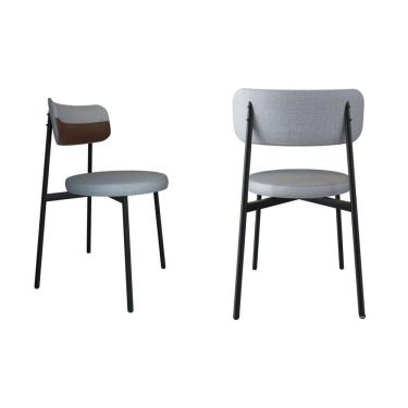 Imagem de Cadeira Kyta Fixa com 4 Pés 50 X 44,7 X 83,8 Cm com 2 Unidades Cinza Claro/Whisky/Preto