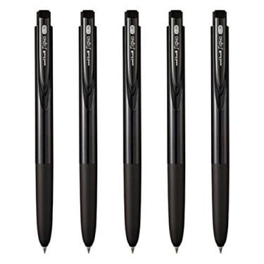 Imagem de Caneta de tinta de gel retrátil Uni-ball Signo RT1, ponta ultra micro 0,28 mm, aderência de borracha, tinta preta, UMN-155-28, conjunto econômico de 5