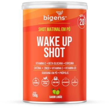 Imagem de Wake up shot, vitamina c, própolis, gengibre, cúrcuma, guarana e zinco, Sabor Limão, 150g, Bigens (Unidade)
