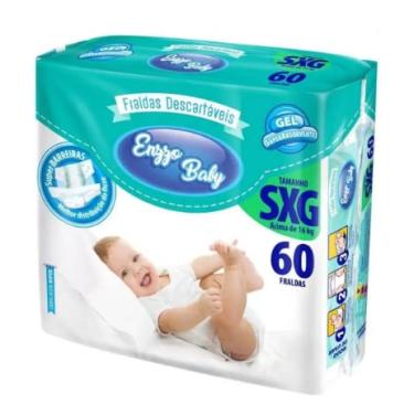 Imagem de Fralda Descartável Enzzo Baby Infantil Pacotão Diurna Noturna Fita SXG acima de 16kg