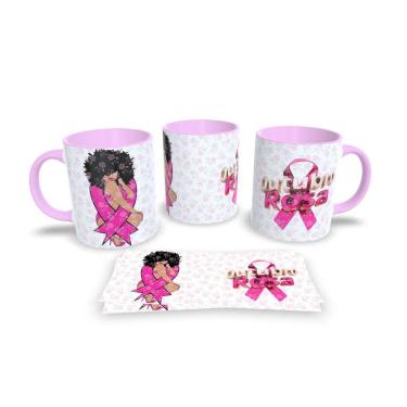 Imagem de Canecas Rosa de Porcelana Personalizadas Outubro Rosa