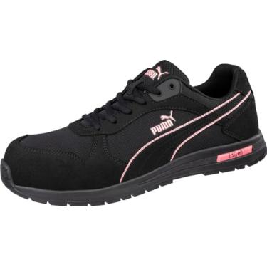 Imagem de PUMA Sapato industrial feminino frontal preto e rosa Eh, Preto e rosa, 35
