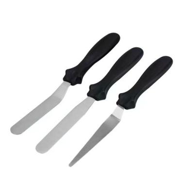 Imagem de Espatula para Bolo Reta Angular Ponta Fina Inox Confeitaria - MEK