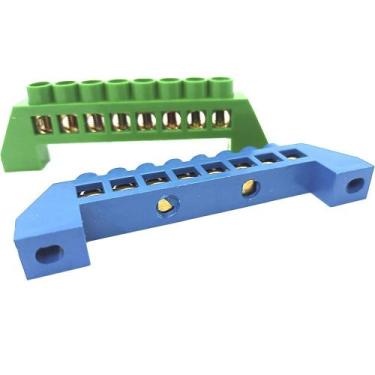 Imagem de Kit 2 Barramentos 1 Neutro 1 Terra Universal Borne Terminal Barra com 
