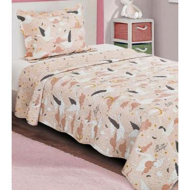 Imagem de Jogo De Colcha Evolution Patchwork Solteiro Camesa Rosa, UN, Rosa