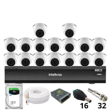 Imagem de Kit 16 Câmeras Intelbras 1220 D Mic 1080p Com Microfone Dvr Intelbras 