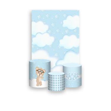 Imagem de Painel De Festa Vertical 1,50 x 2,20 + Trio De Capas Cilindro - Céu Nu
