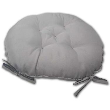 Imagem de Assento Para Cadeira Almofada Futon 40X40 Redondo Cinza - De Coração S