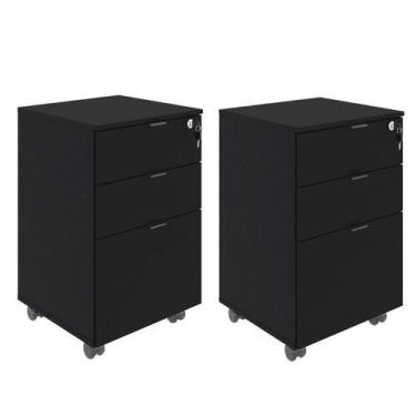 Imagem de Kit 2 Gaveteiros Volante 2 Gavetas e 1 Gaveta para Pastas Kugv43 Kuadr