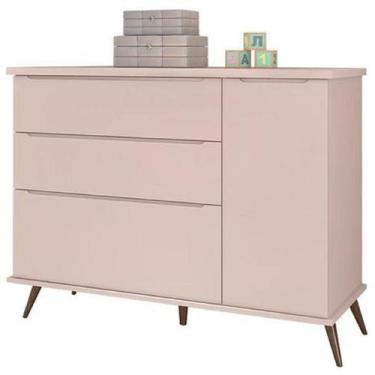 Imagem de Cômoda Pés Palito Sapateira Meli 100% MDF Infantil/ Juvenil Rosê - Pho
