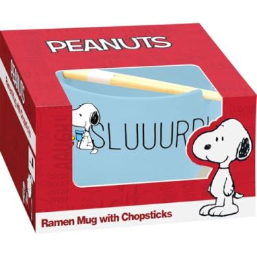 Imagem de ICUP Peanuts Snoopy Sluuurp Ramen Caneca com conjunto de pauzinhos
