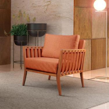 Imagem de Poltrona Decorativa Helena Base em Madeira Maciça Castellar Móbile, Te