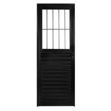 Imagem de Porta de Alumínio Preto de Entrada Social CMC Modular - Lado Esquerdo 