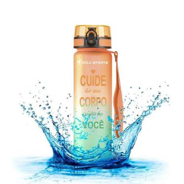 Imagem de Garrafa Squeeze Plástica Gold Sports All Day Siliconada Com Filtro -1L