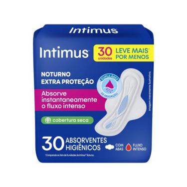 Imagem de Absorvente Intimus Noturno Seca - com Abas 30 Unidades, 30