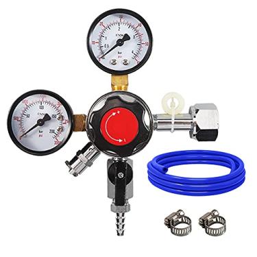 Imagem de Kit de barril Homebrew inclui regulador de CO2, braçadeiras vermelhas de linha de gás de 1,5 m para peças de barril Cornelius da PERA