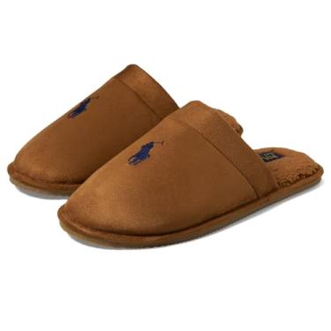 Imagem de POLO RALPH LAUREN Pantufa masculina Klarence Scuff, Rapé/azul marinho, 44