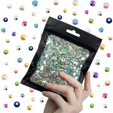 Imagem de CLRDIVA 3000 peças 5 mm cristal AB Flatback Resina Strass Bulk Jelly Gems Flat Back Cristais Sem Hotfix Atacado Pedras Diamantes para Artesanato Copos Face Eye Maquiagem Unhas Bling DIY Decoração