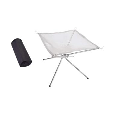 Imagem de Esquirla Fogueira de acampamento, fogueira, lenha, resistente, removível, fogueiras, dobrável, para, quintal, viagem, cozinha, ao ar livre, 56x56x43cm