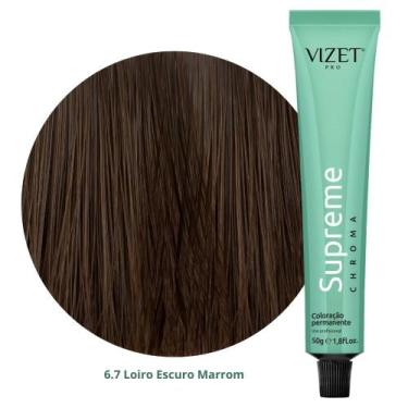 Imagem de Coloração Supreme Chroma 6.7 Loiro Escuro Marrom 50gr Vizet