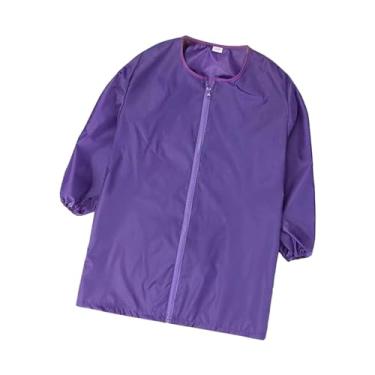 Imagem de DimyFew Batas Infantis Fáceis de Limpar com Zíper, Babador Confortável com Mangas Impermeáveis, Lavável, Multifuncional para Crianças E Meninas, S, Tamanho real