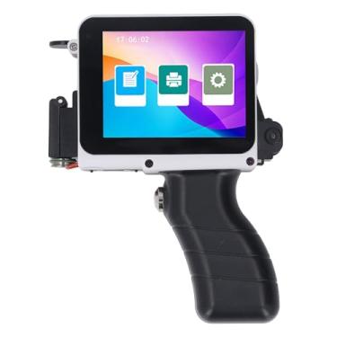 Imagem de Impressora a jato de tinta portátil, Máquina de impressão a jato de tinta portátil com tela de toque HD de 12,7 mm para código de barras, etiqueta de data, 300-600dpi ajustável