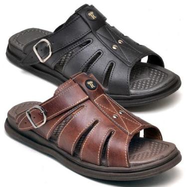 Imagem de Kit 2 Sandálias Chinelas Masculina Ortopédica Ant. Stress Macia Confor