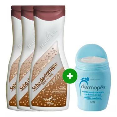 Imagem de Kit 3 Sebo de Carneiro Gel Massageador Com Arnica + Creme Hidratante p