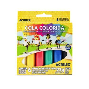 Imagem de Cola Colorida 23g - Acrilex - 06 Cores