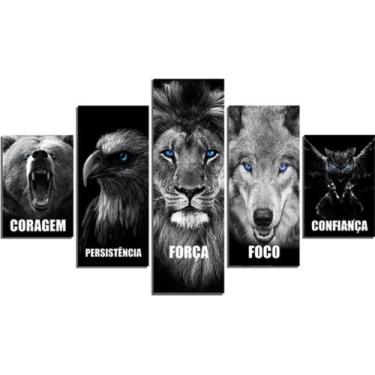 Imagem de Quadros Decorativos Mosaico Frases Motivacional Leão Aguia - MWC Quadr