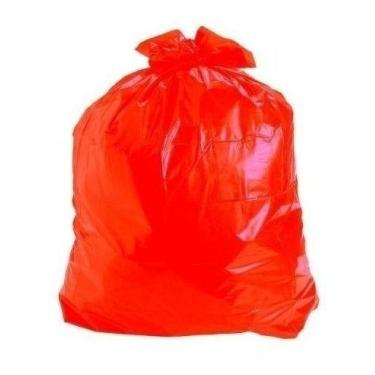 Imagem de Saco De Lixo 100 Litros Colorido Vermelho Com 100 Unidades - HIGIPACK