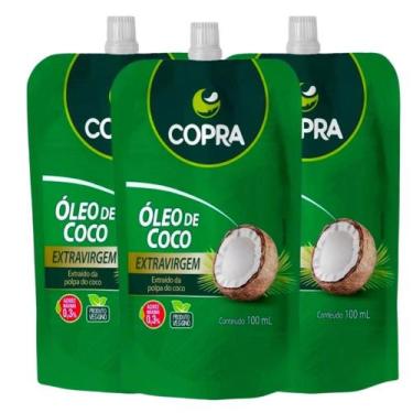 Imagem de Kit Óleo de Coco Copra Pouch Extravirgem Com 3 100ml