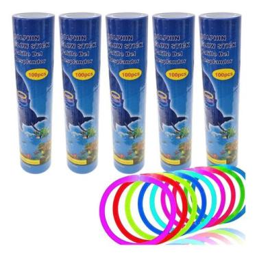 Imagem de Kit 500 Pulseira Neon Alto Brilho Fluorescente Festa Balada - Geral