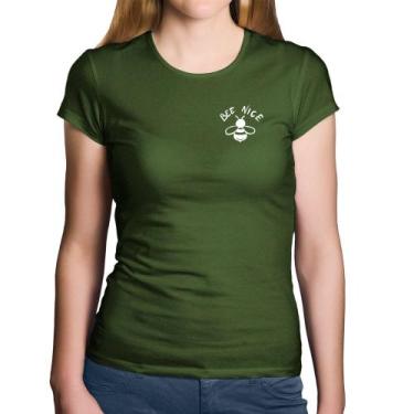 Imagem de Baby Look Algodão Bee Nice - Foca na Moda, Musgo, M